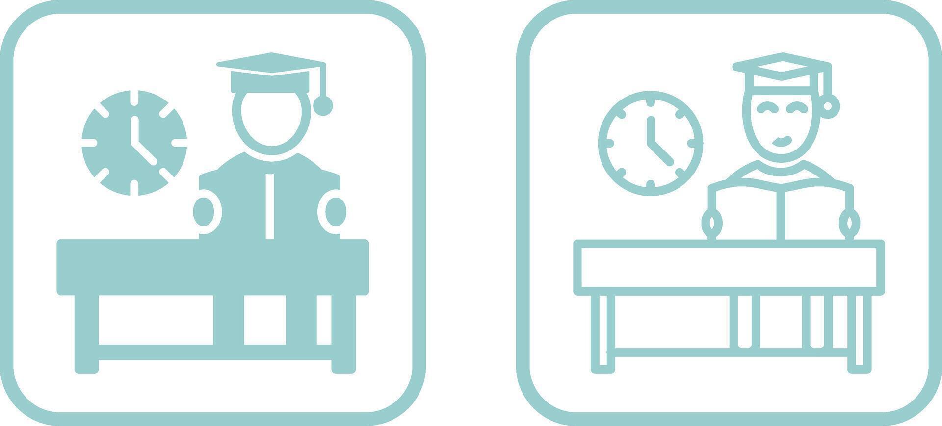 Studying on Desk I Vector Icon