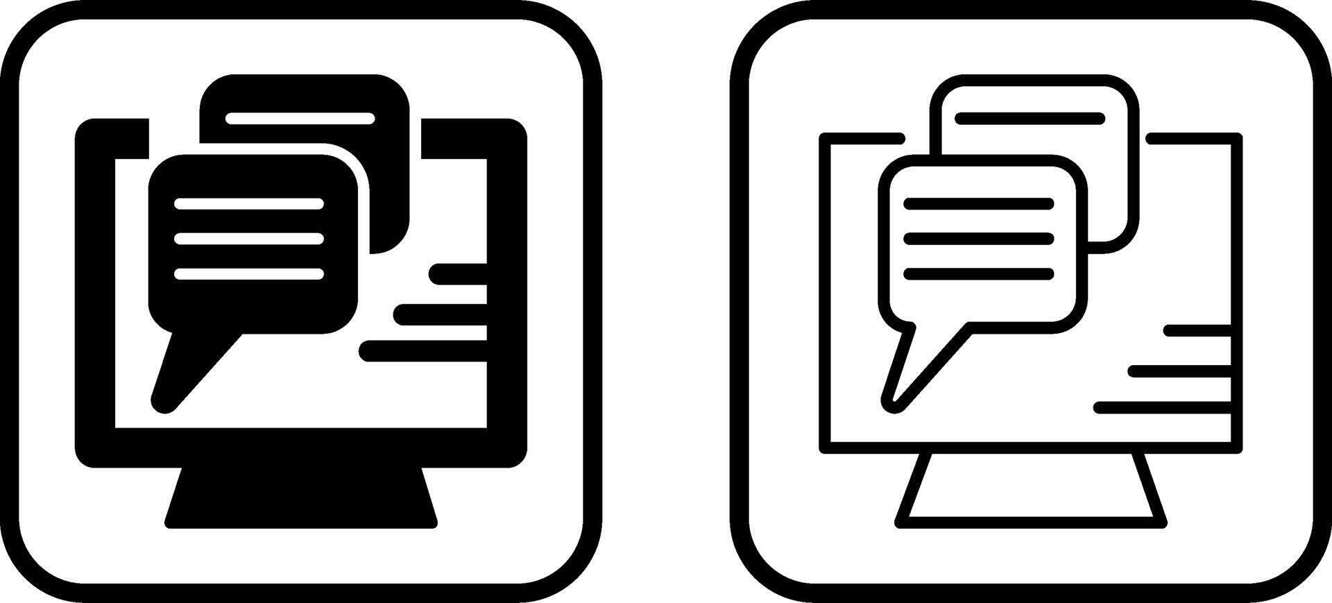 Computer Chatting Vector Icon