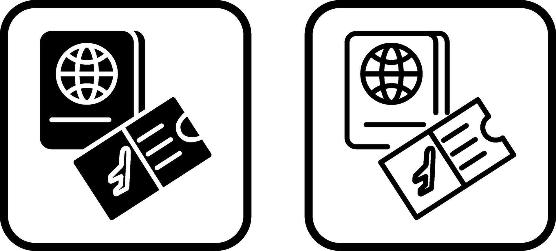 Ticket And Passport Vector Icon