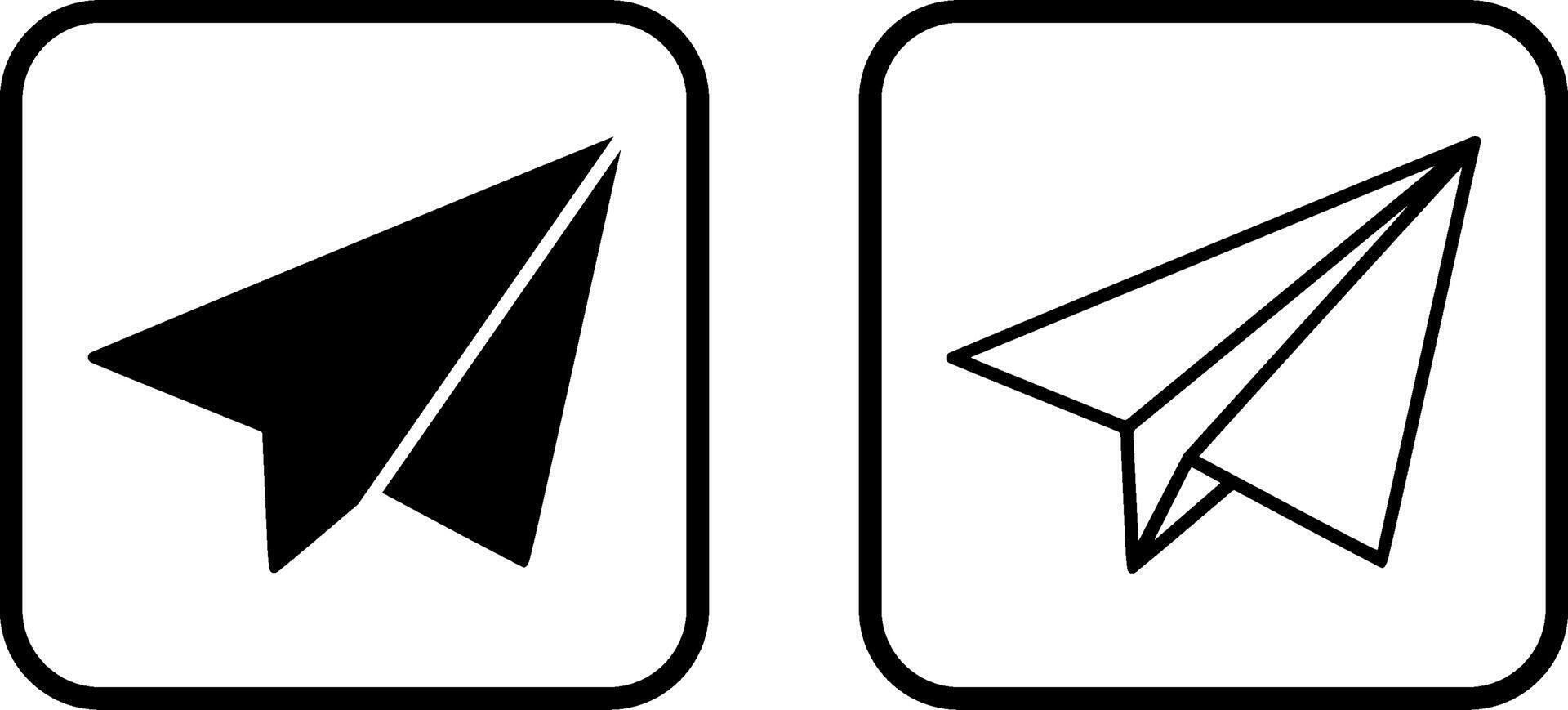 icono de vector de avión de papel