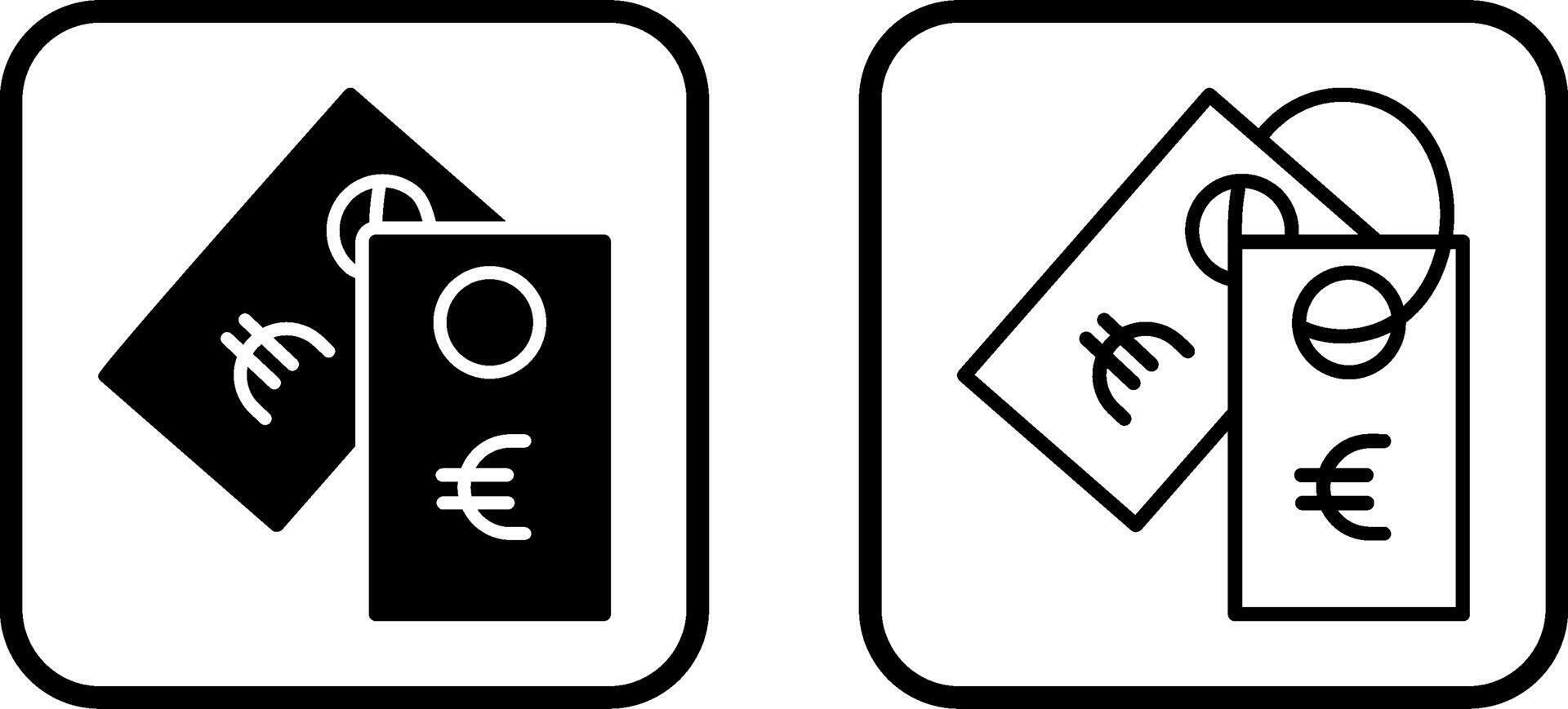 icono de vector de etiqueta euro