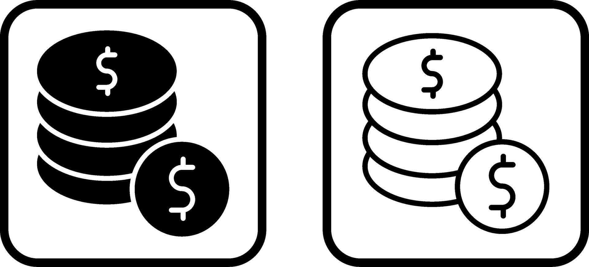 Dollar Coins Vector Icon