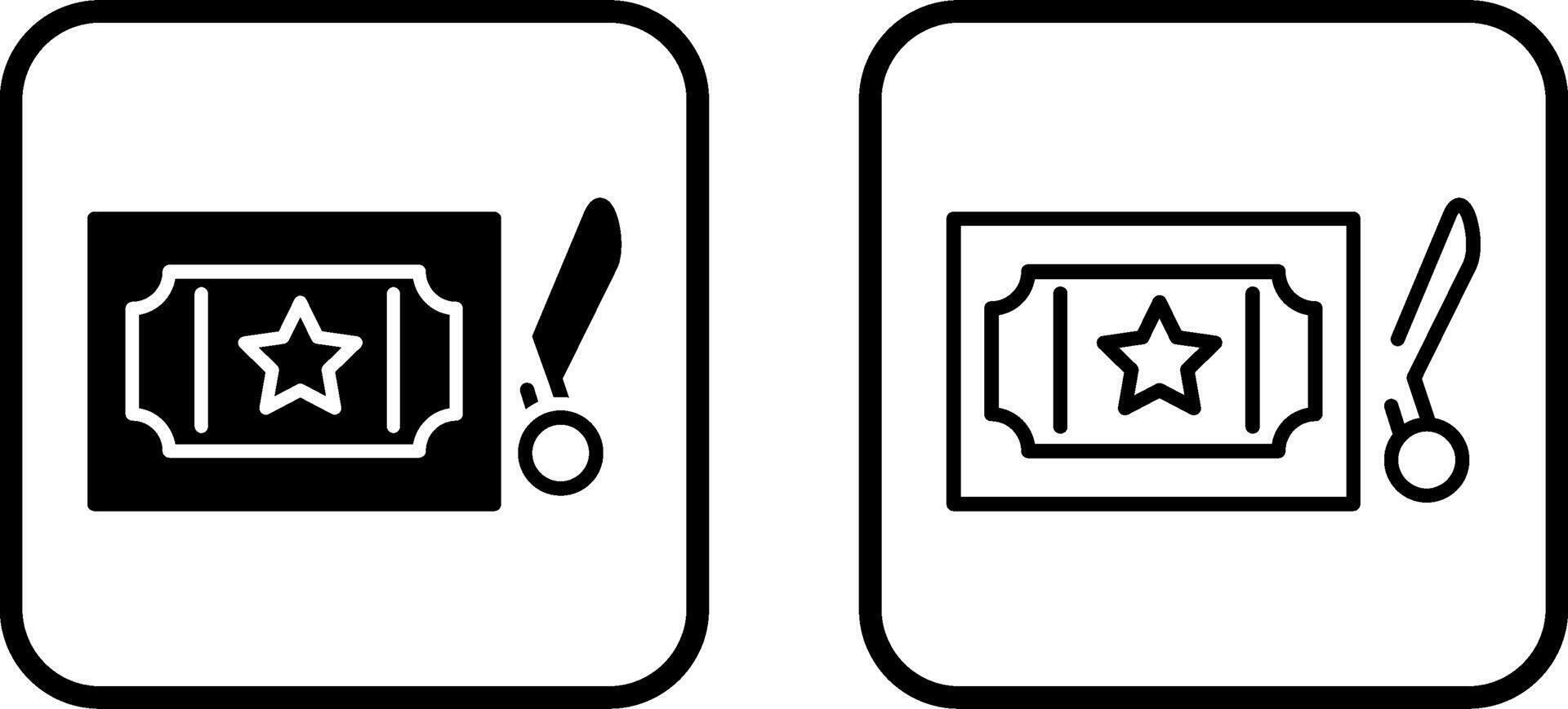 Scissor Ticket Vector Icon