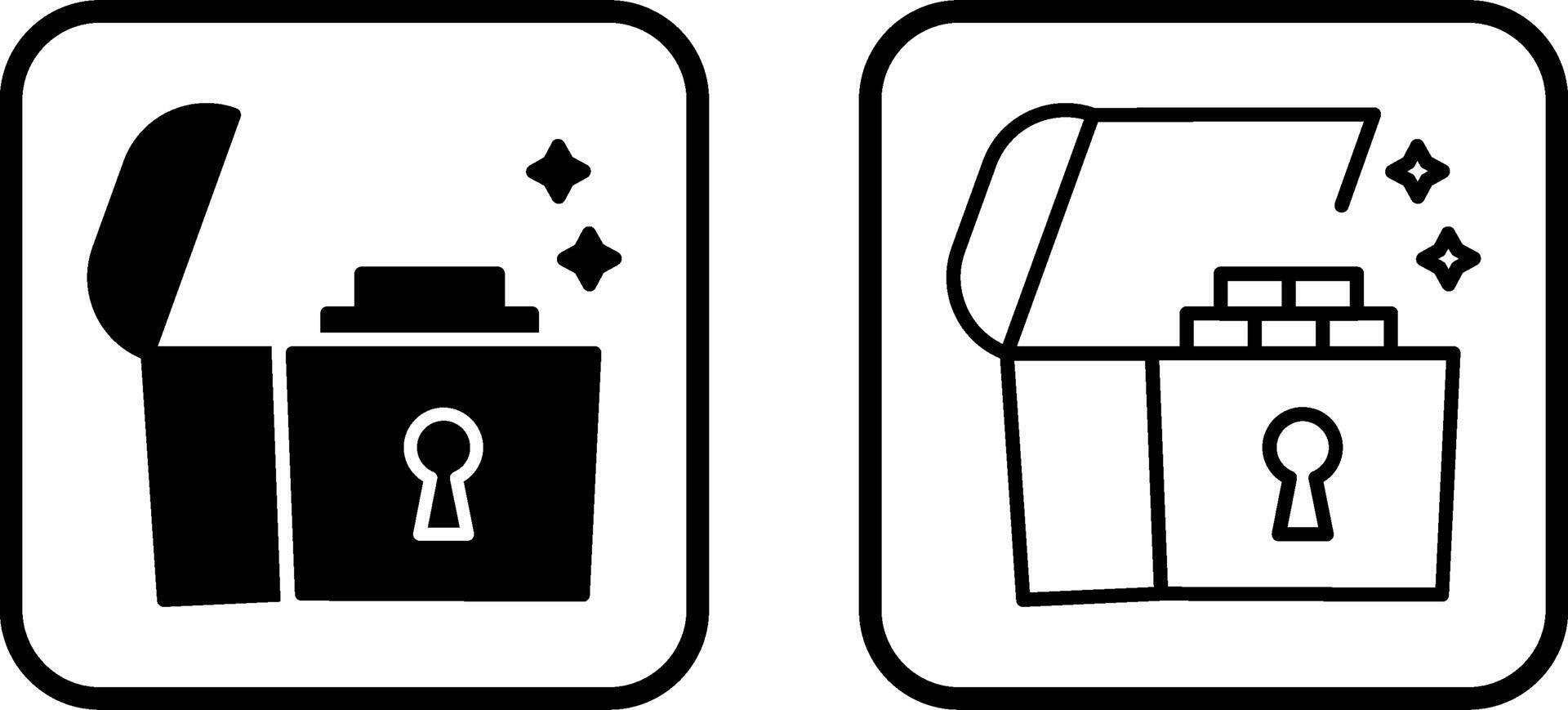 Open Treasure Box Vector Icon