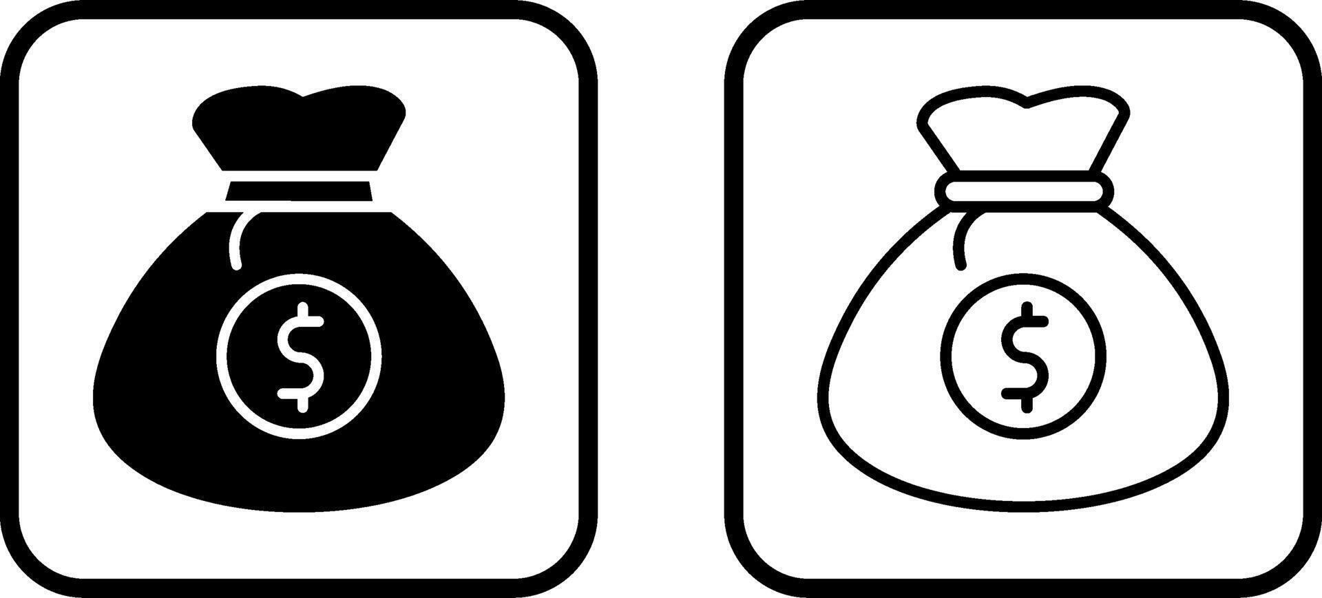 icono de vector de bolsa de dinero