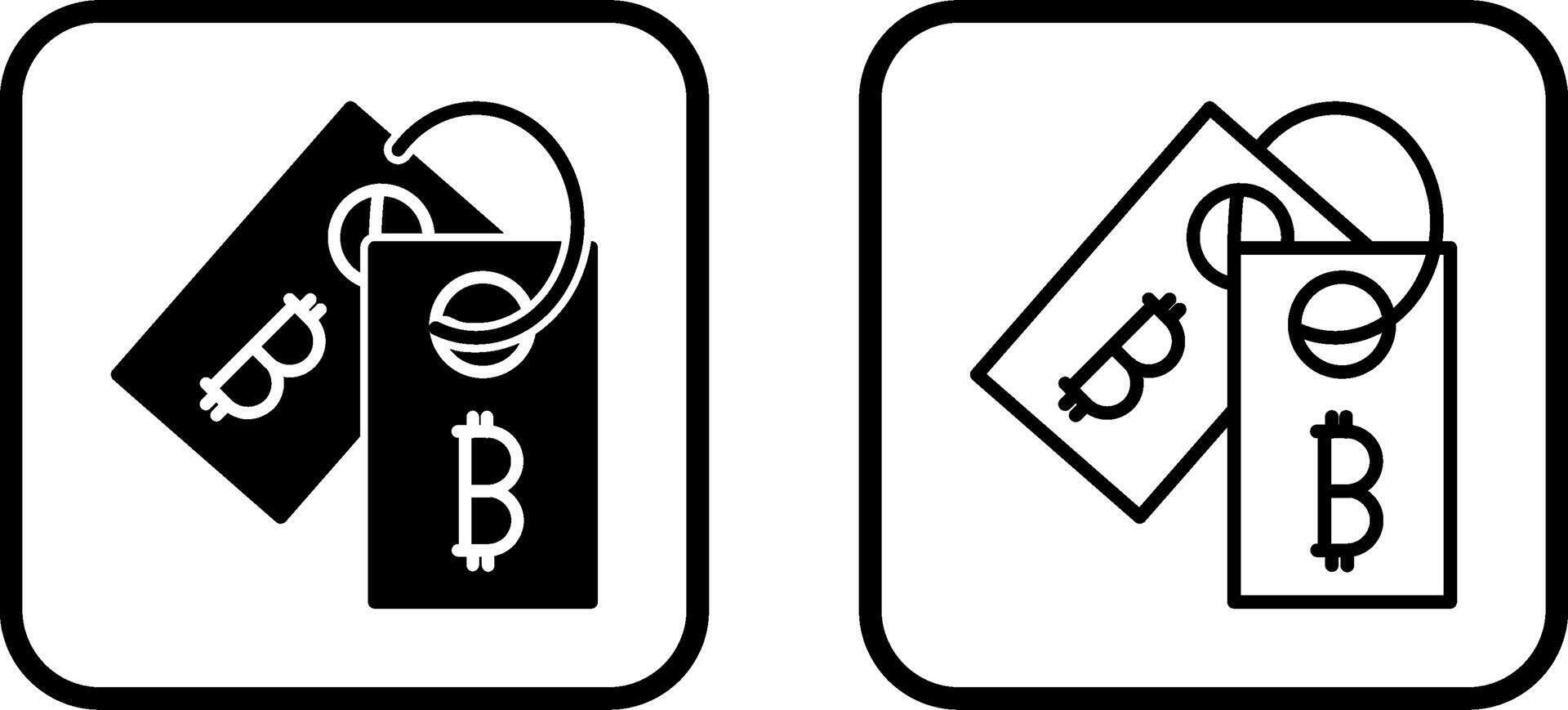 icono de vector de etiqueta de etiqueta de bitcoin