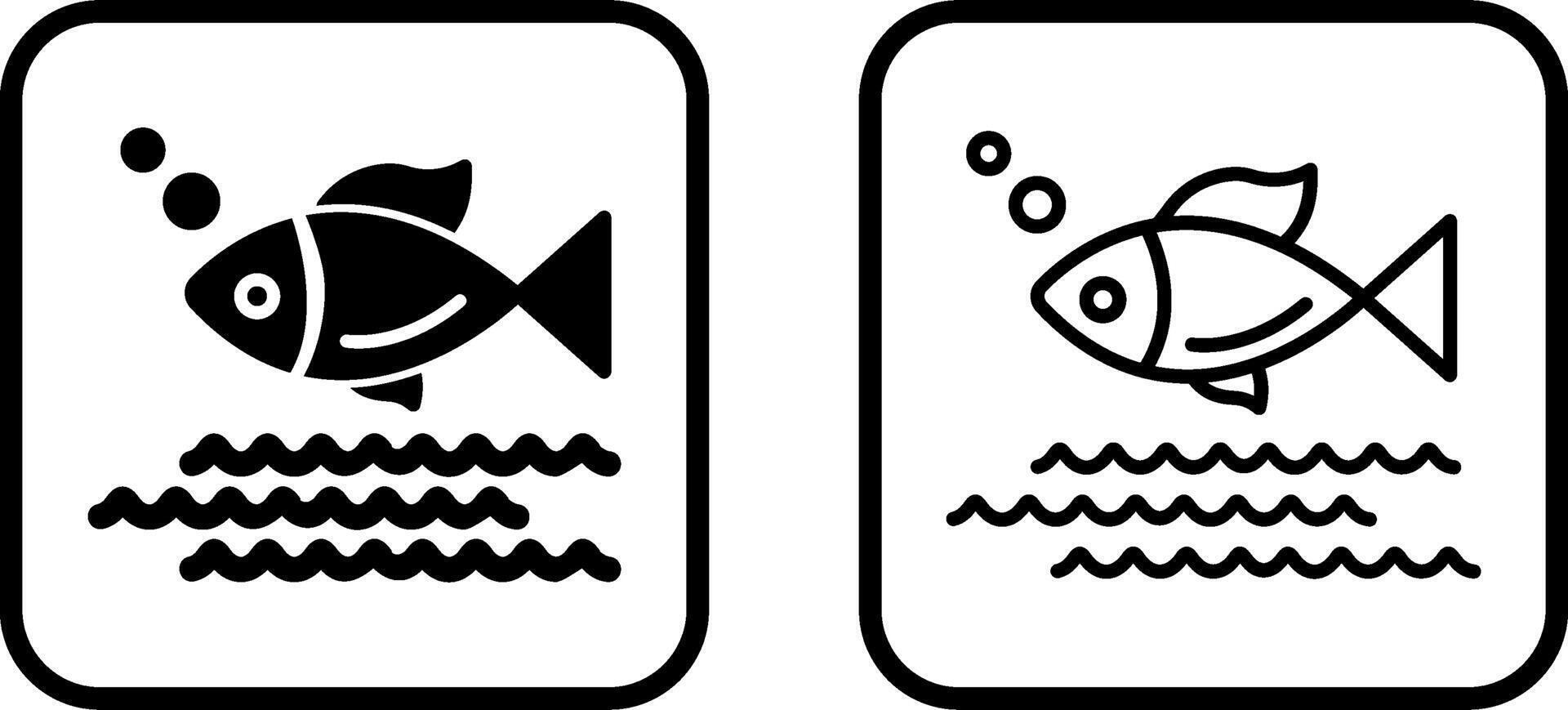 icono de vector de pescado