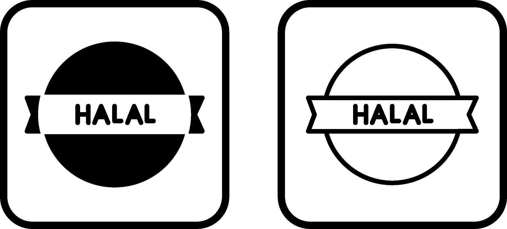 Halal Sticker Vector Icon