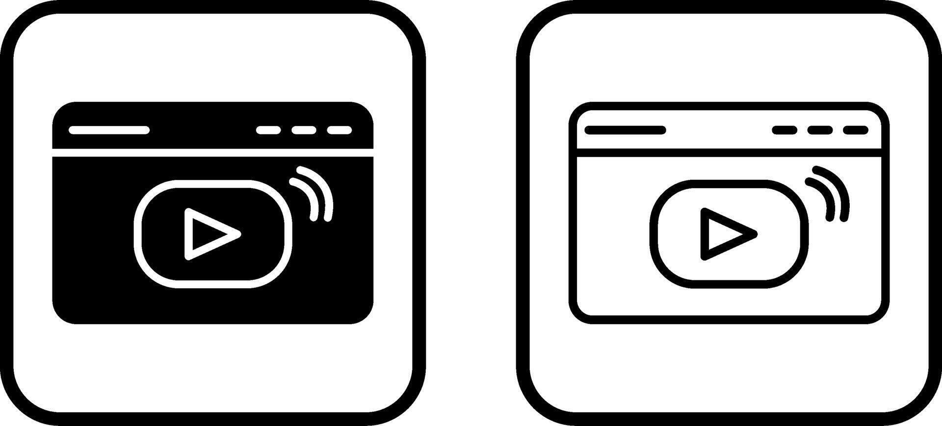 icono de vector de transmisión de video