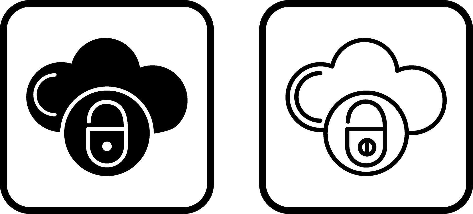Secure Cloud Vector Icon