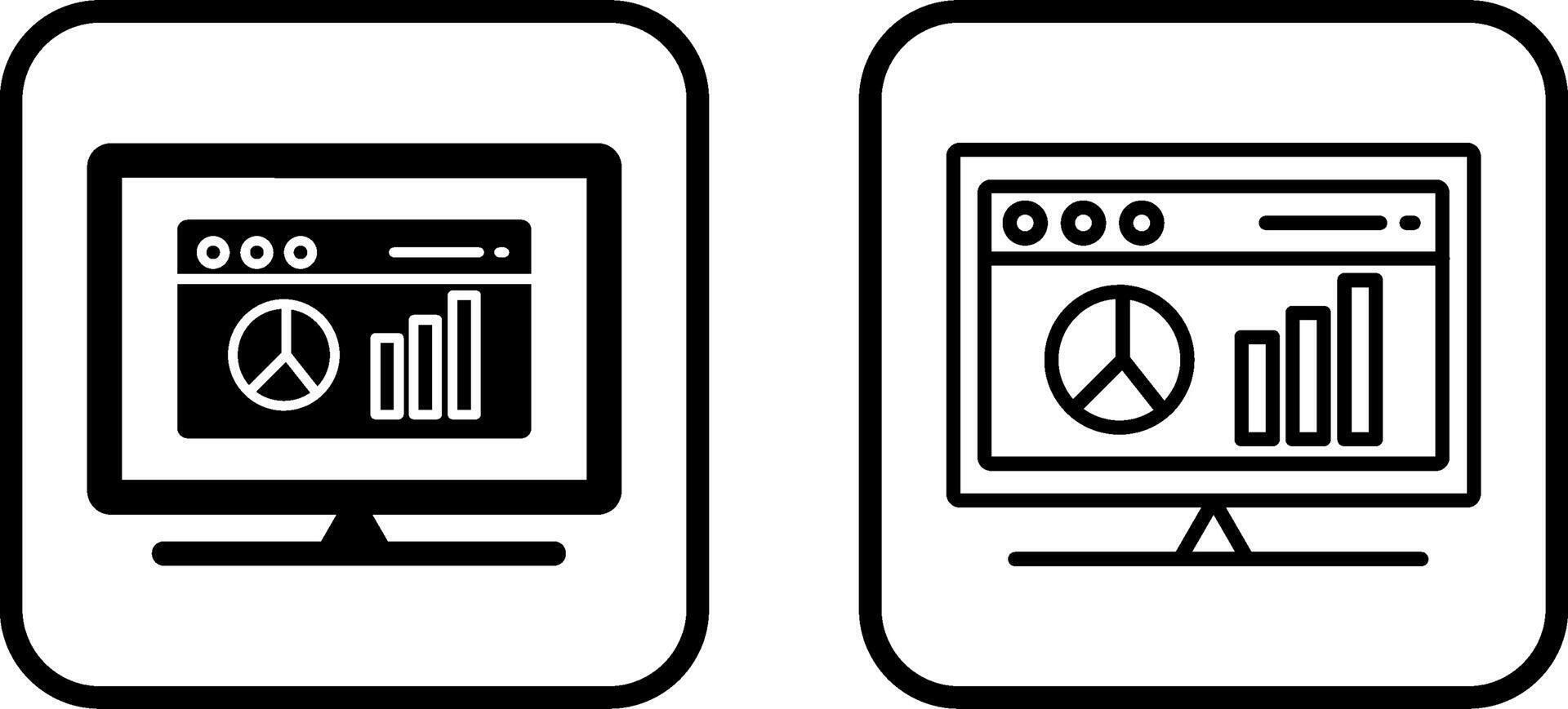 icono de vector de estadísticas de página web