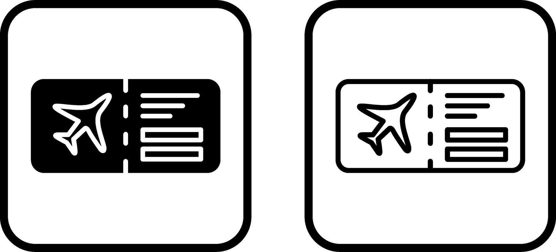 icono de vector de billetes de avión