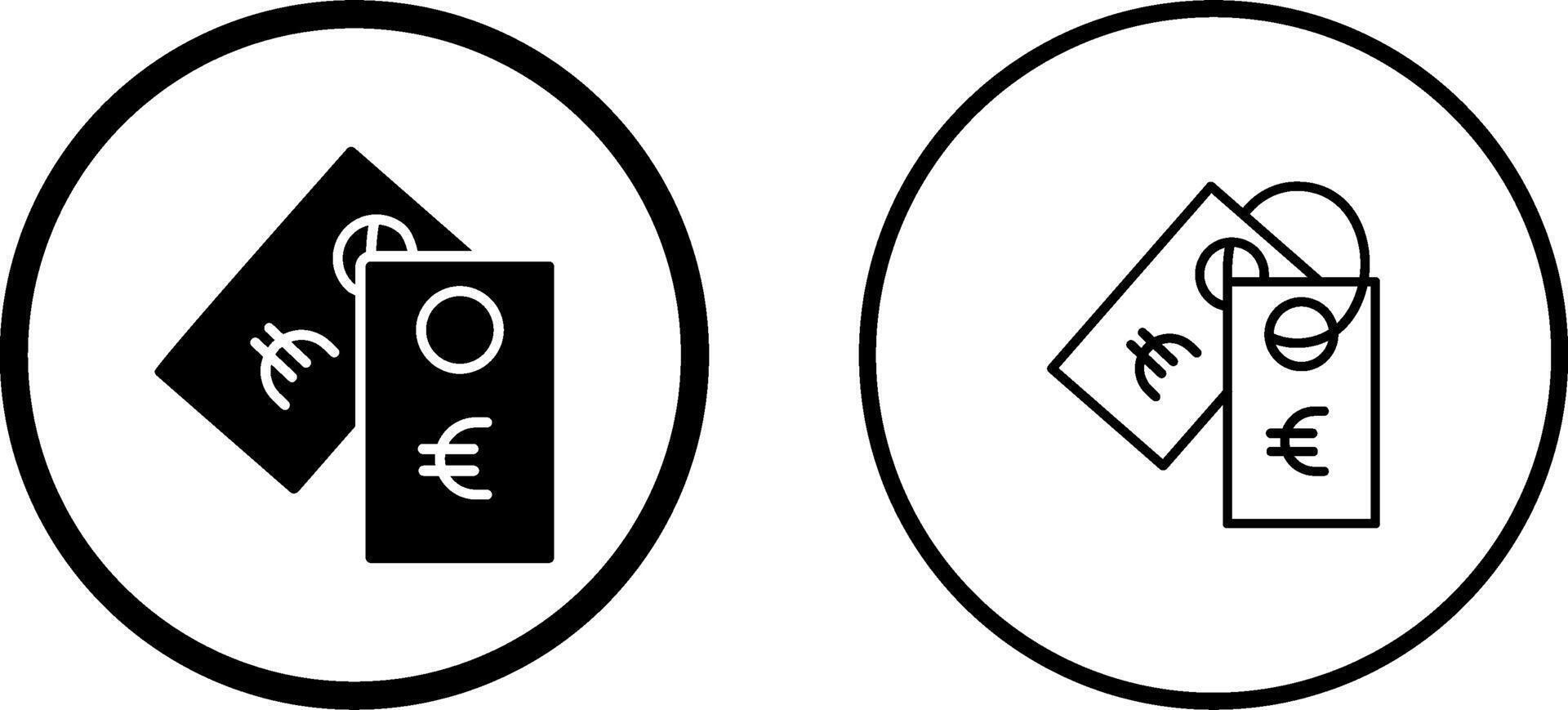 icono de vector de etiqueta euro