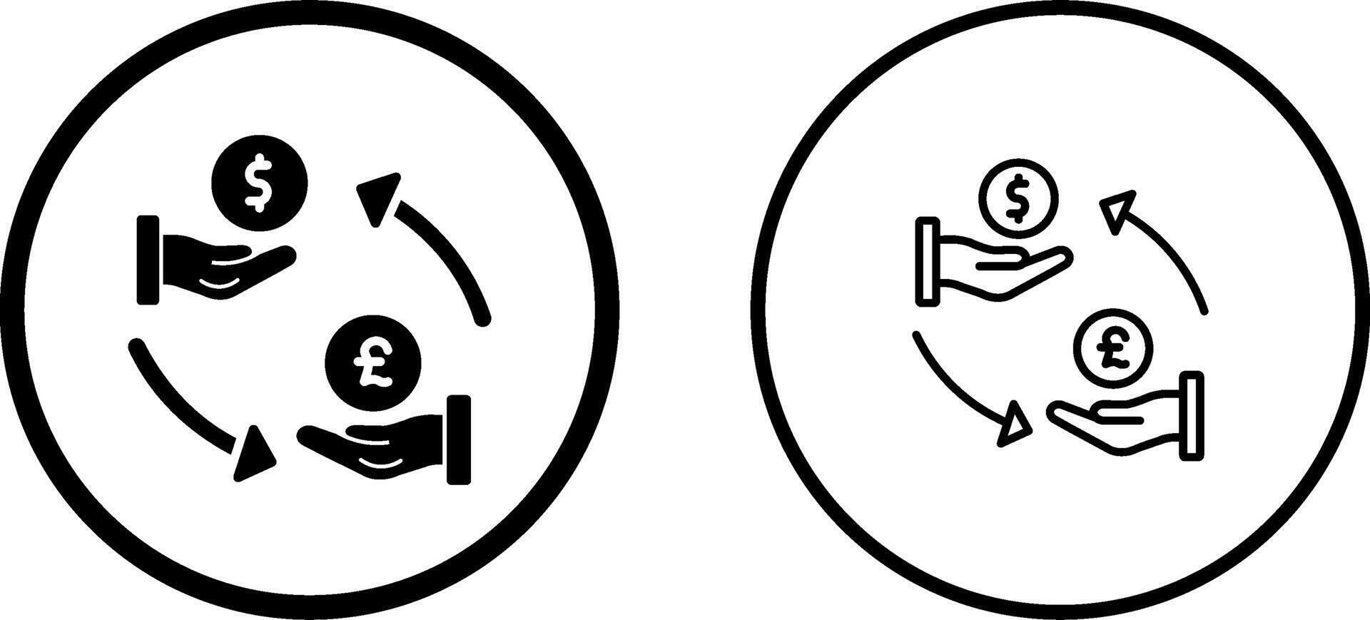 icono de vector de dólar a libra