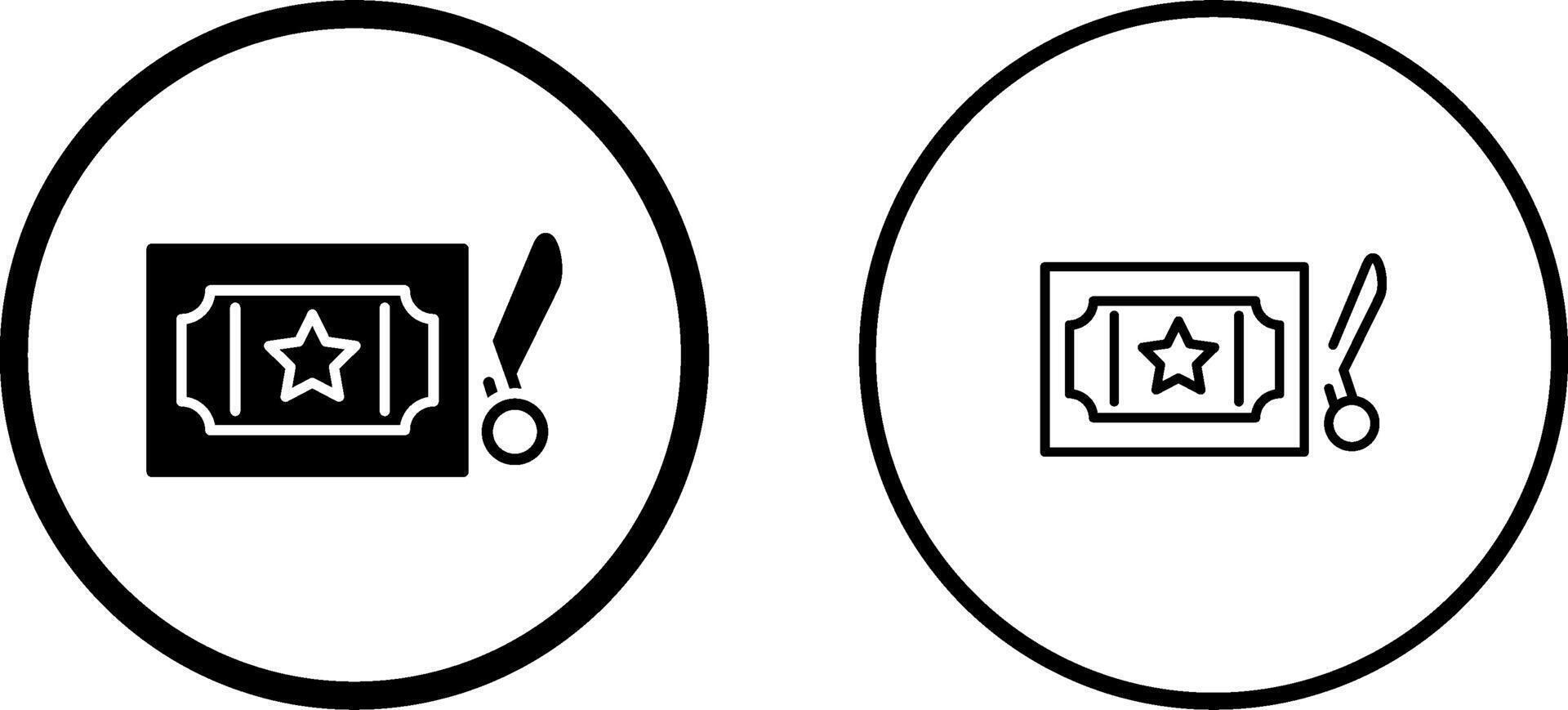 Scissor Ticket Vector Icon