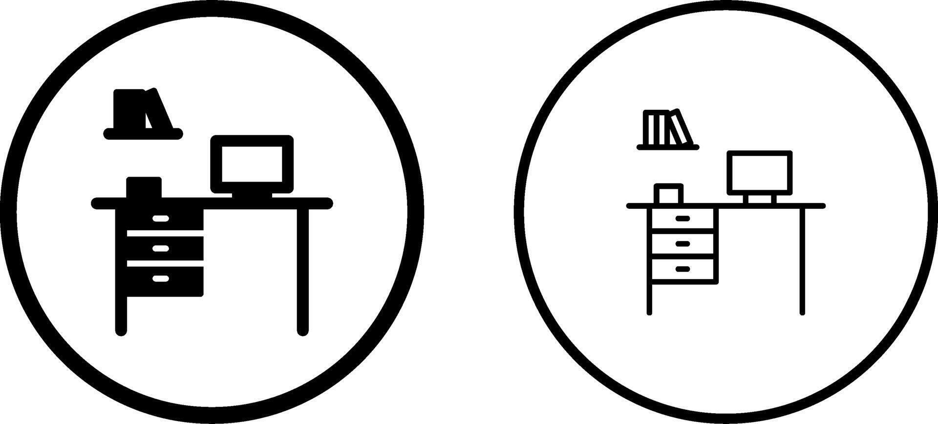 Office Desk Vector Icon