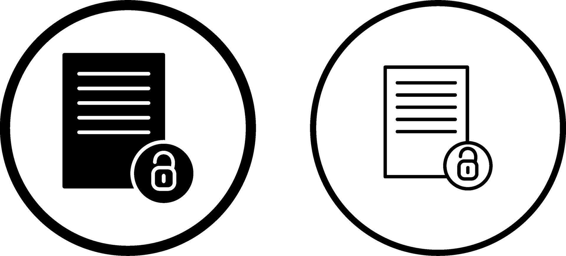 desbloquear documentos vector icono