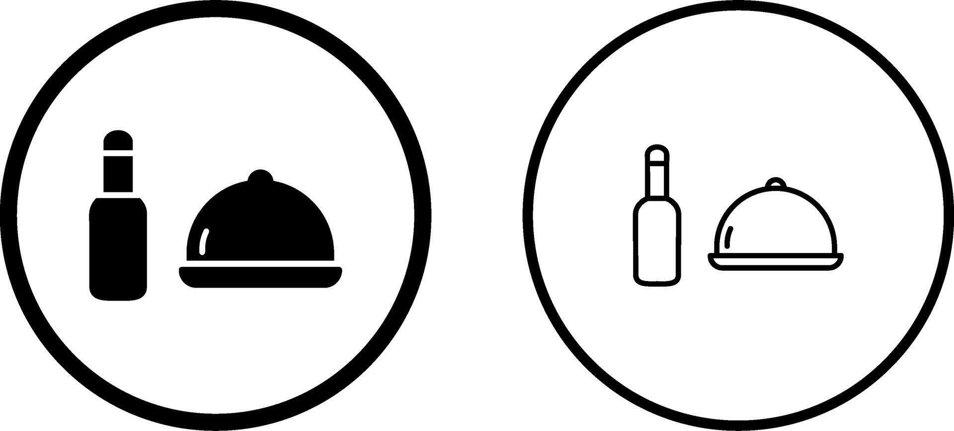 icono de vector de comida y cerveza