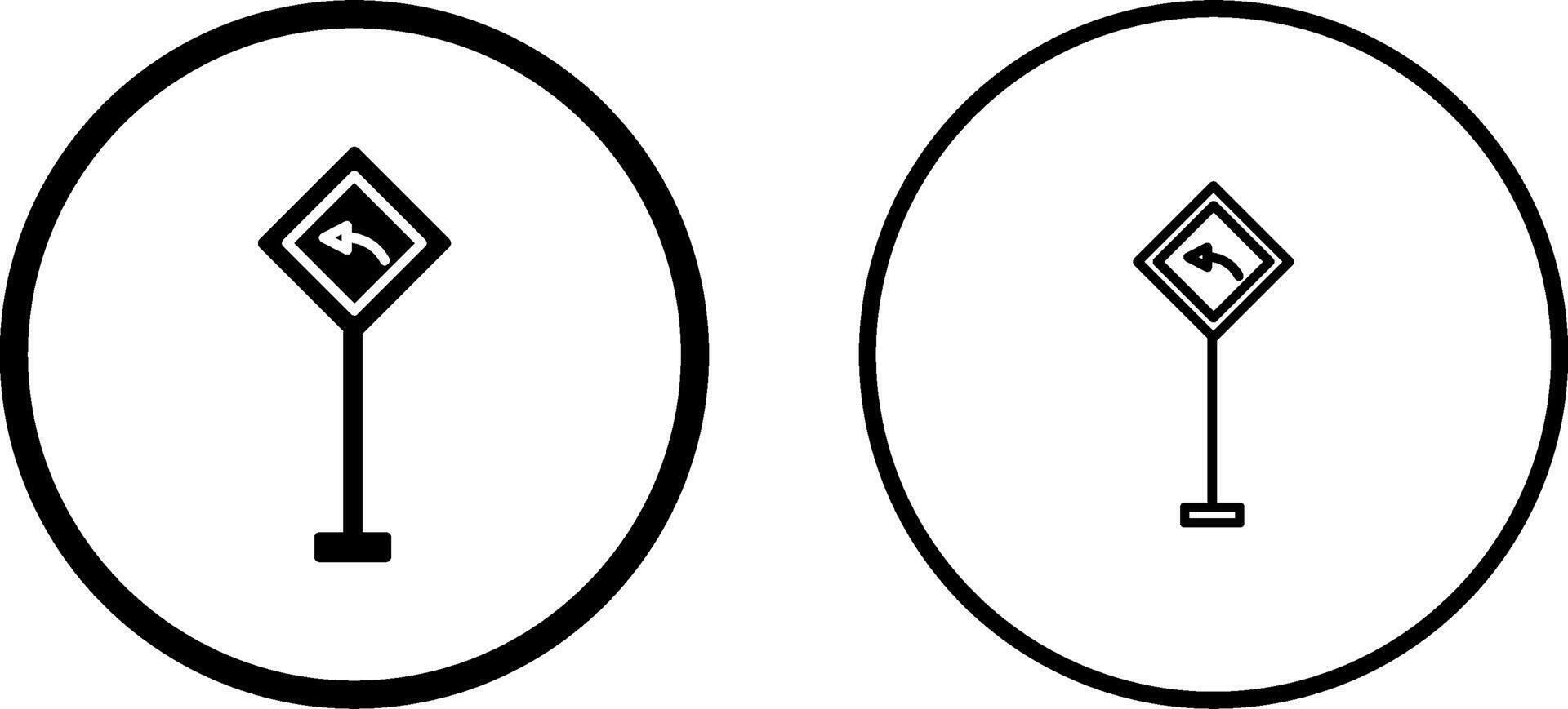 Left Turn Ahead Vector Icon