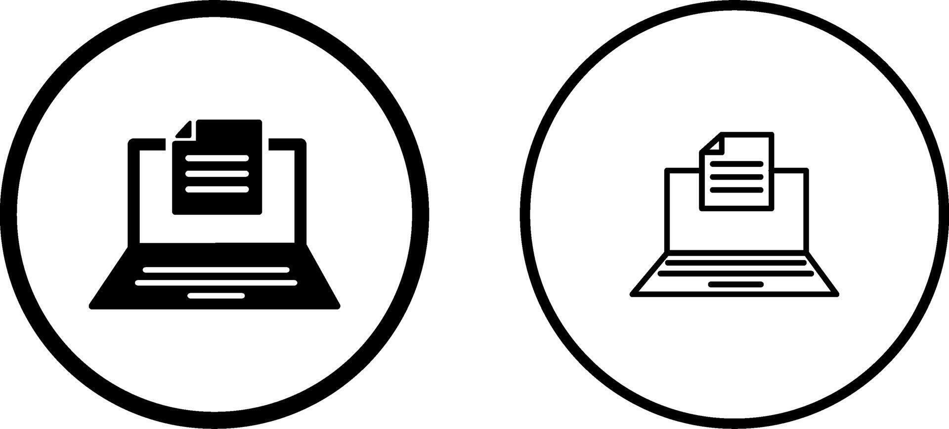 icono de vector de examen en línea