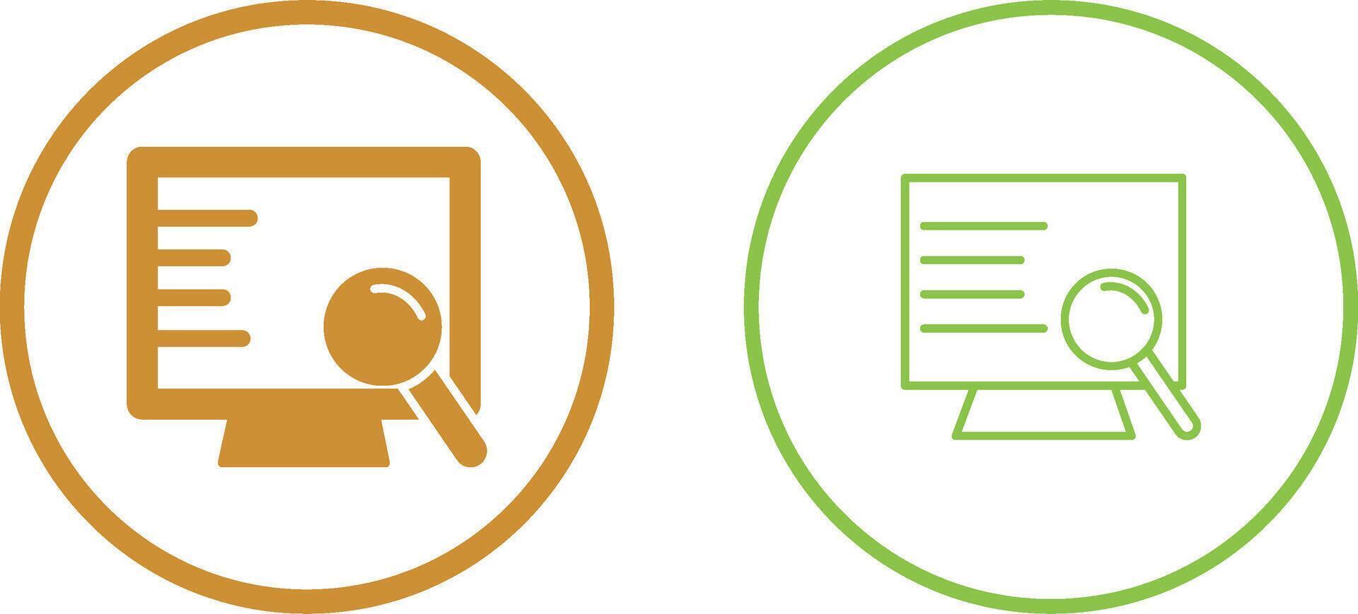Computer Search Vector Icon