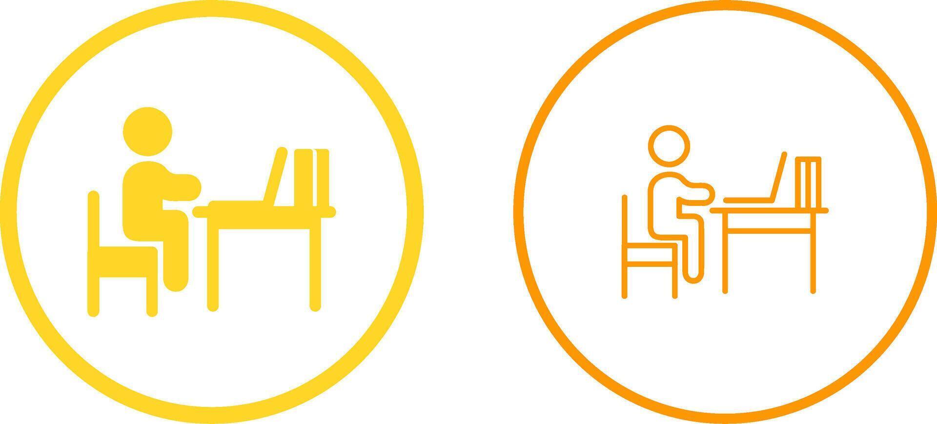 Studying Desk Vector Icon