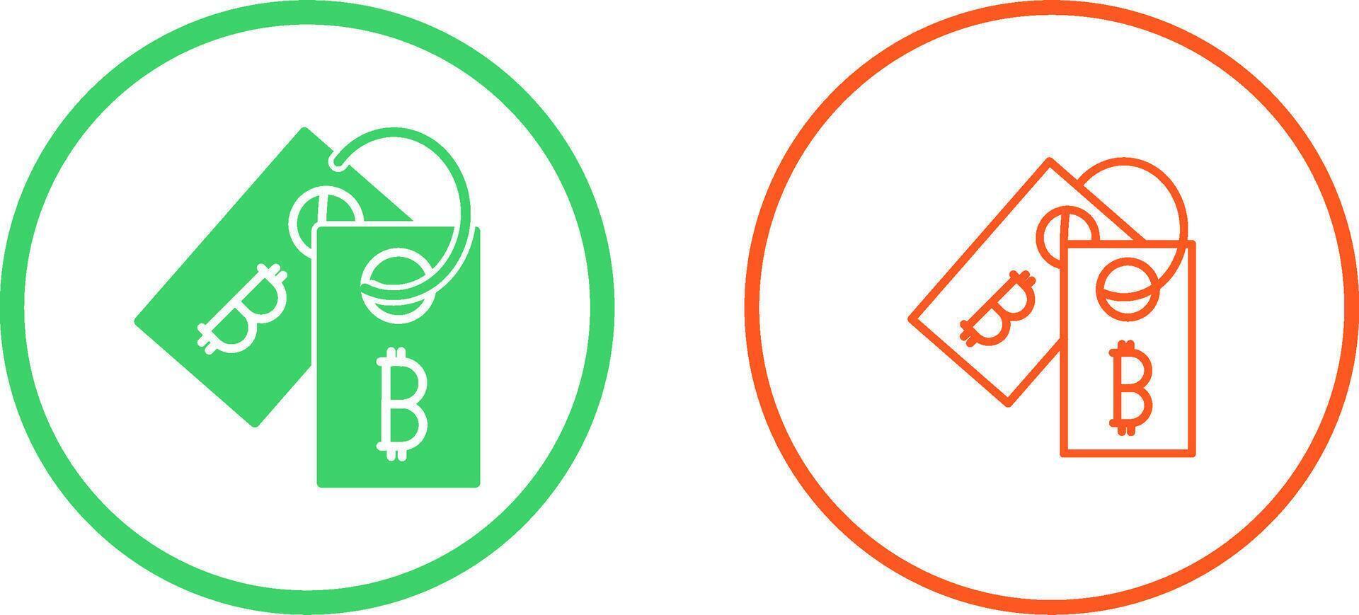 Bitcoin Label Tag Vector Icon