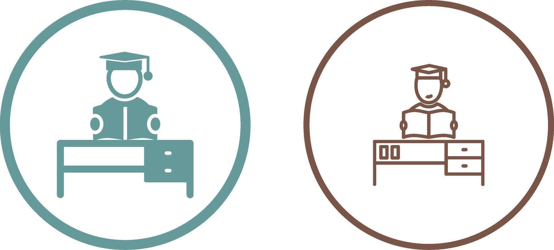 Studying on Desk II Vector Icon