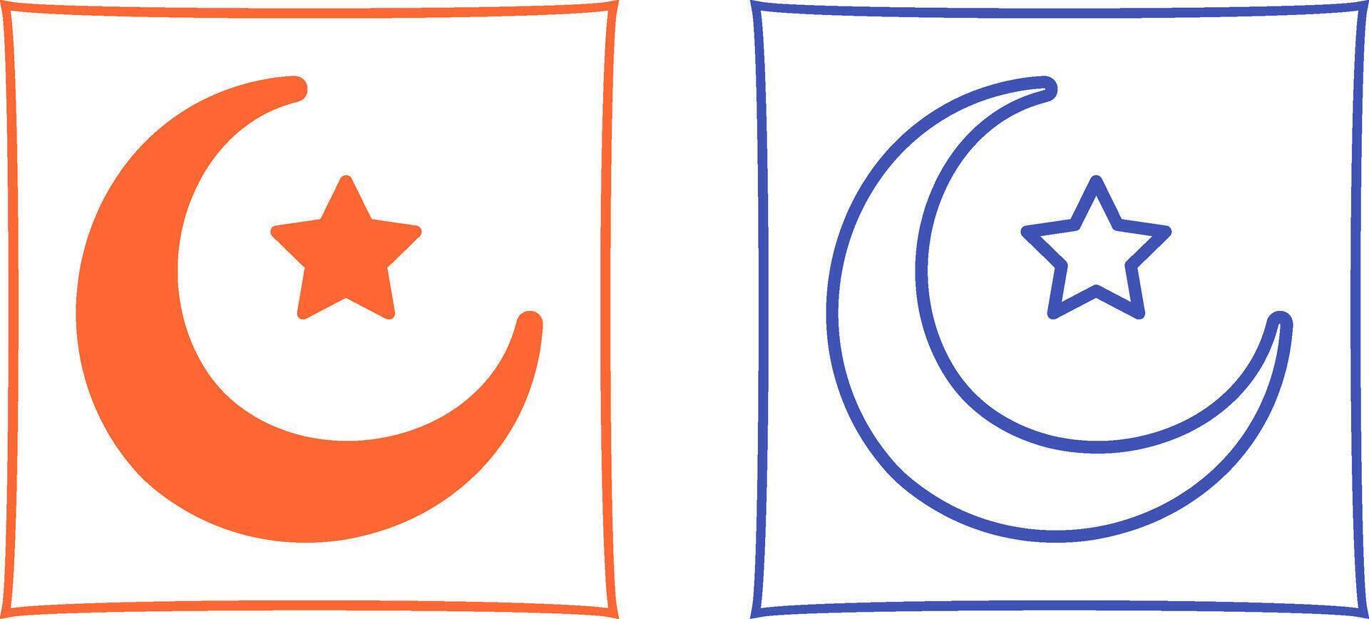 Moon and Star Vector Icon