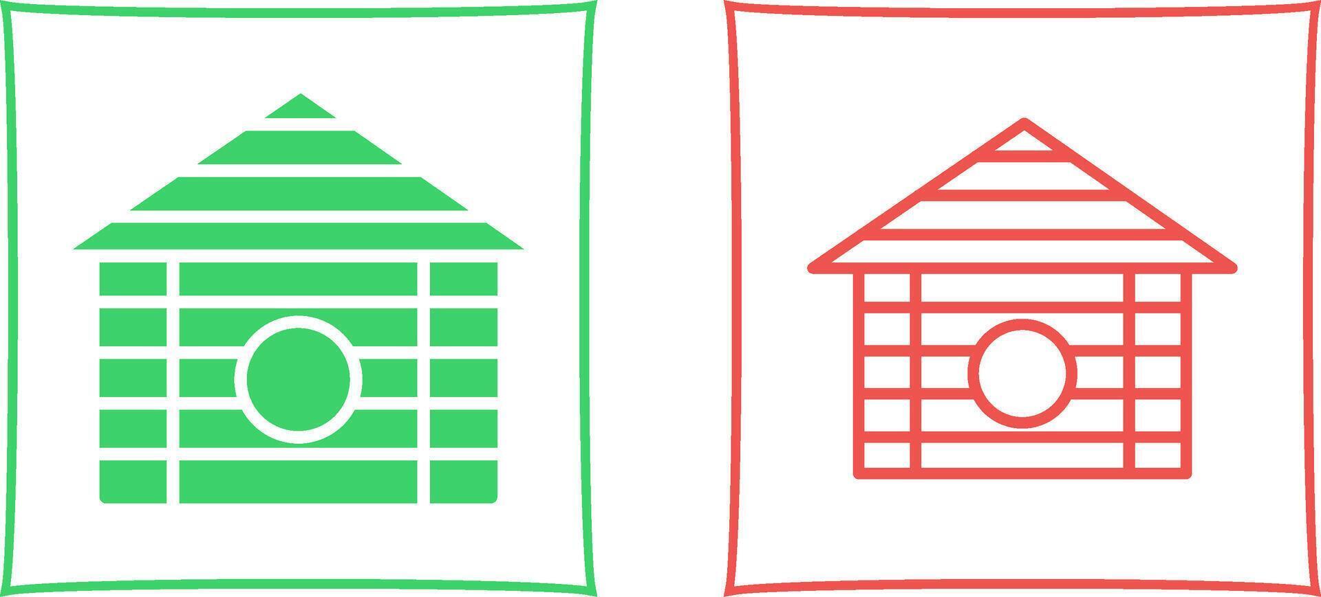 Wood Cabin Vector Icon