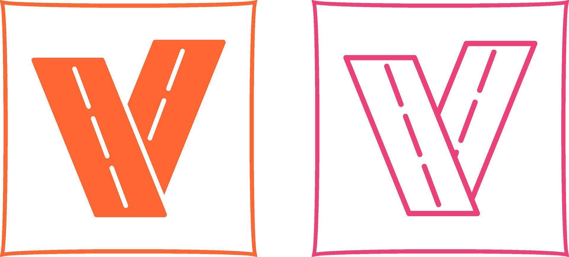 Two Way Road Vector Icon