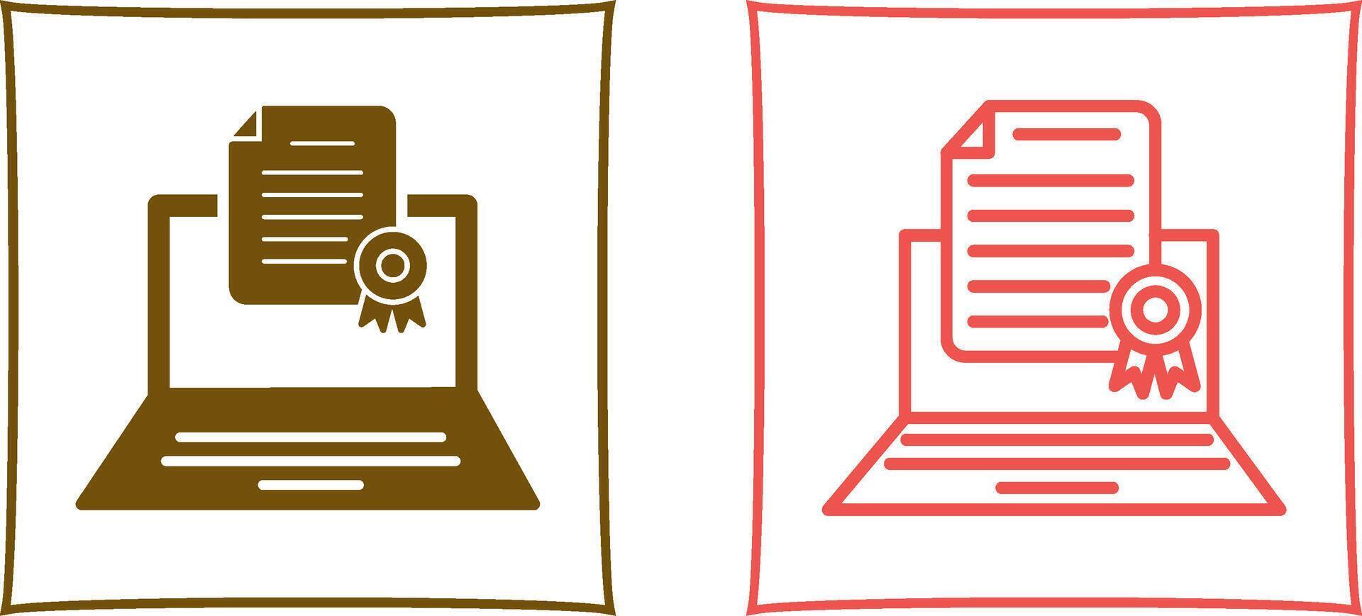 Online Graduation Vector Icon