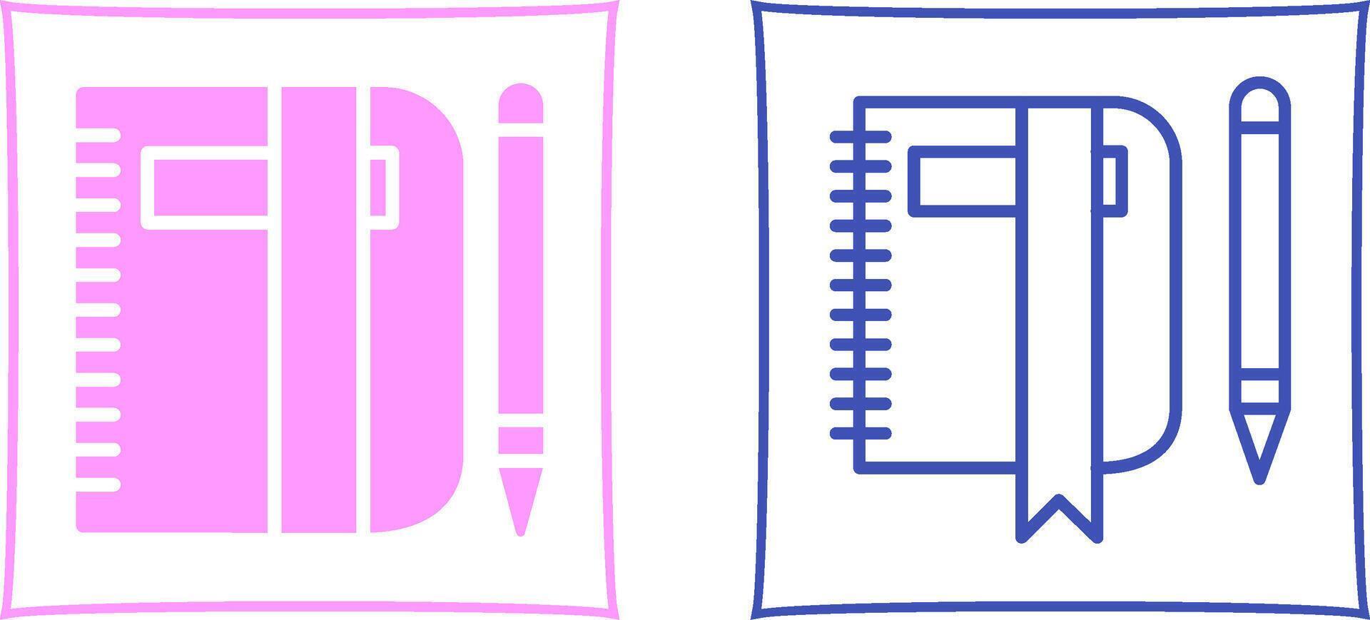 Pencil and Book Vector Icon