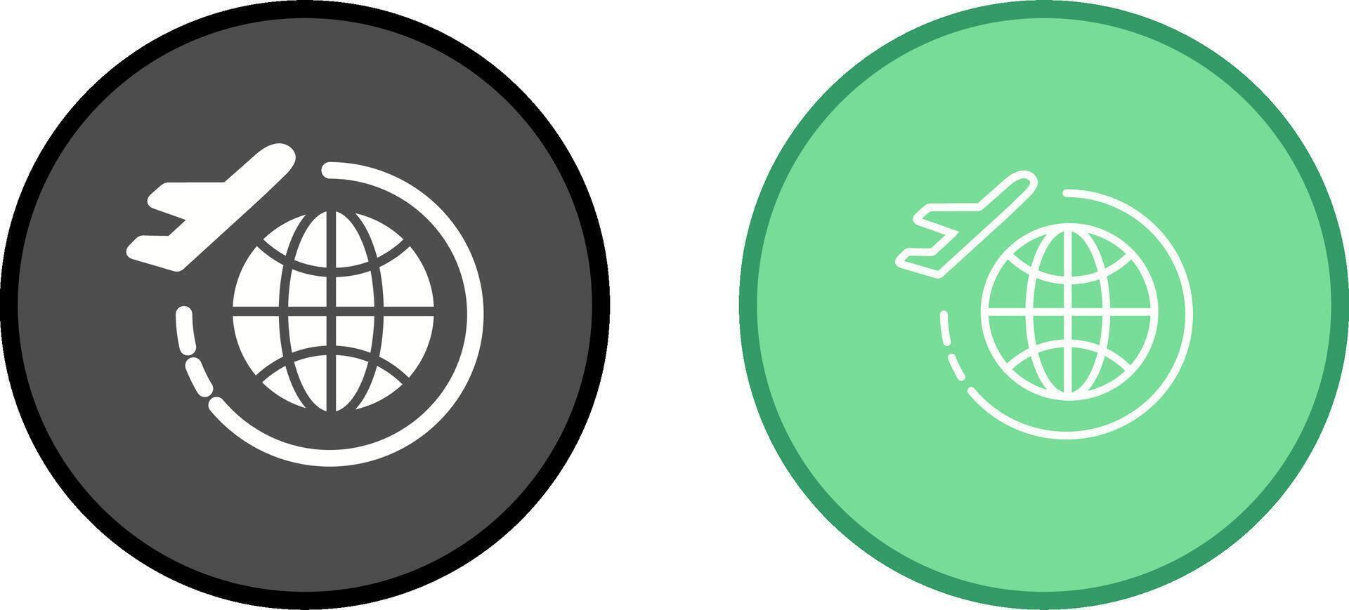 Round Travel Flights Vector Icon