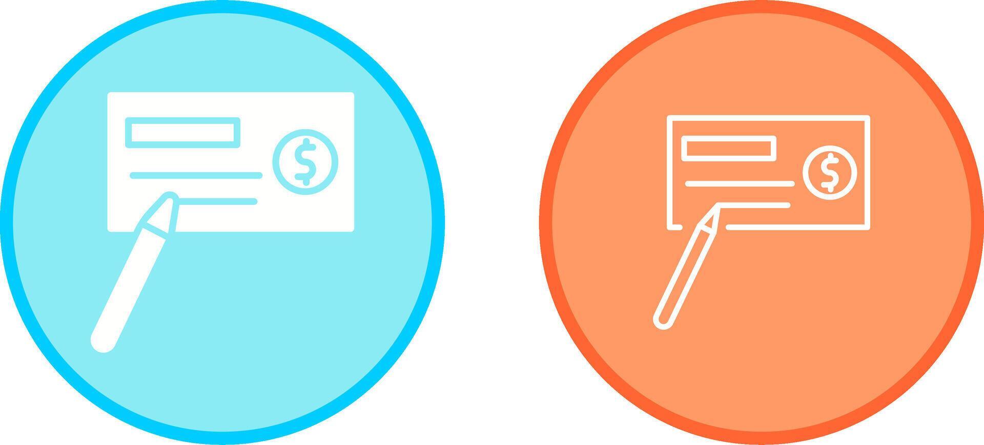 Write Cheque Vector Icon 42034649 Vector Art at Vecteezy