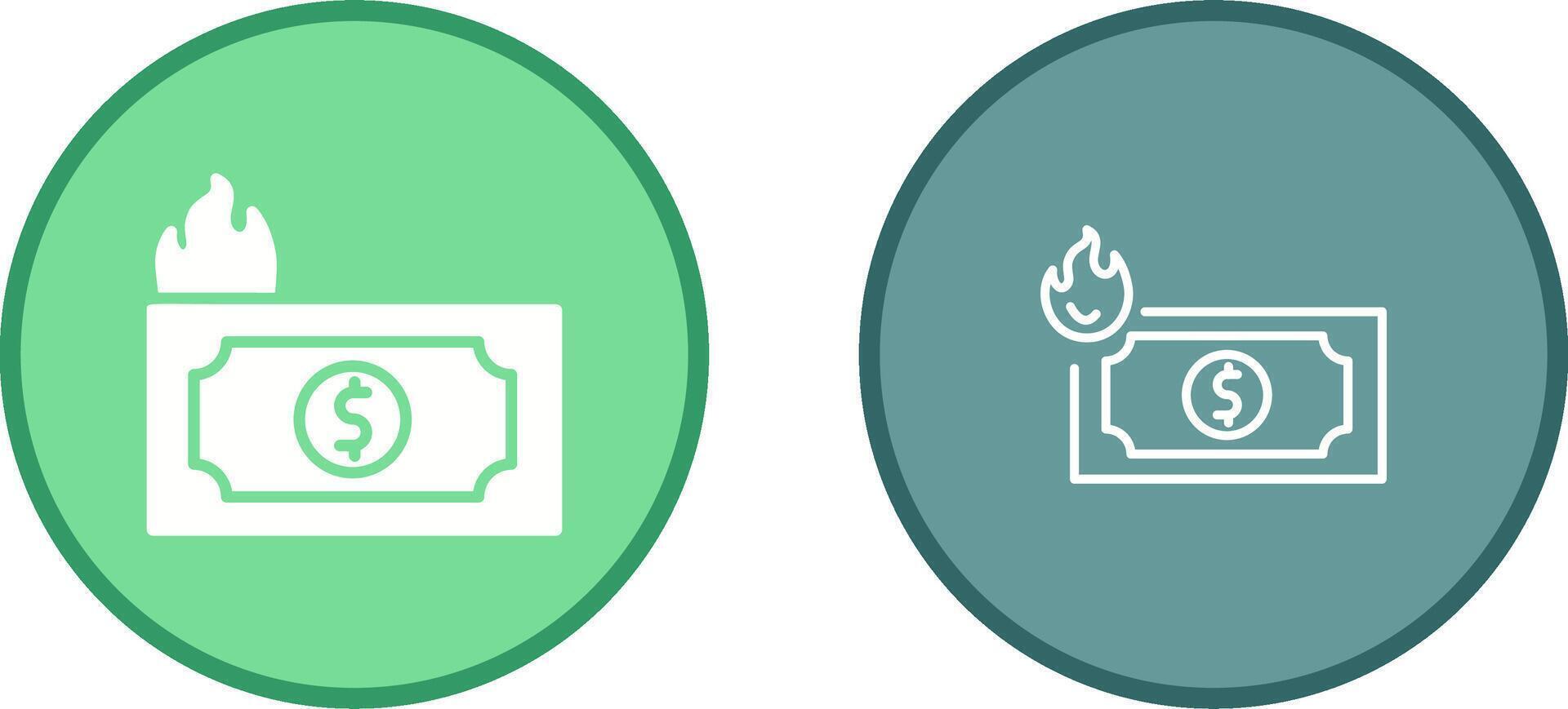 Dollar On Fire Vector Icon