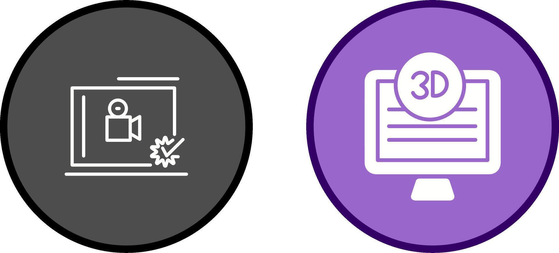 3D Quality Screen Vector Icon