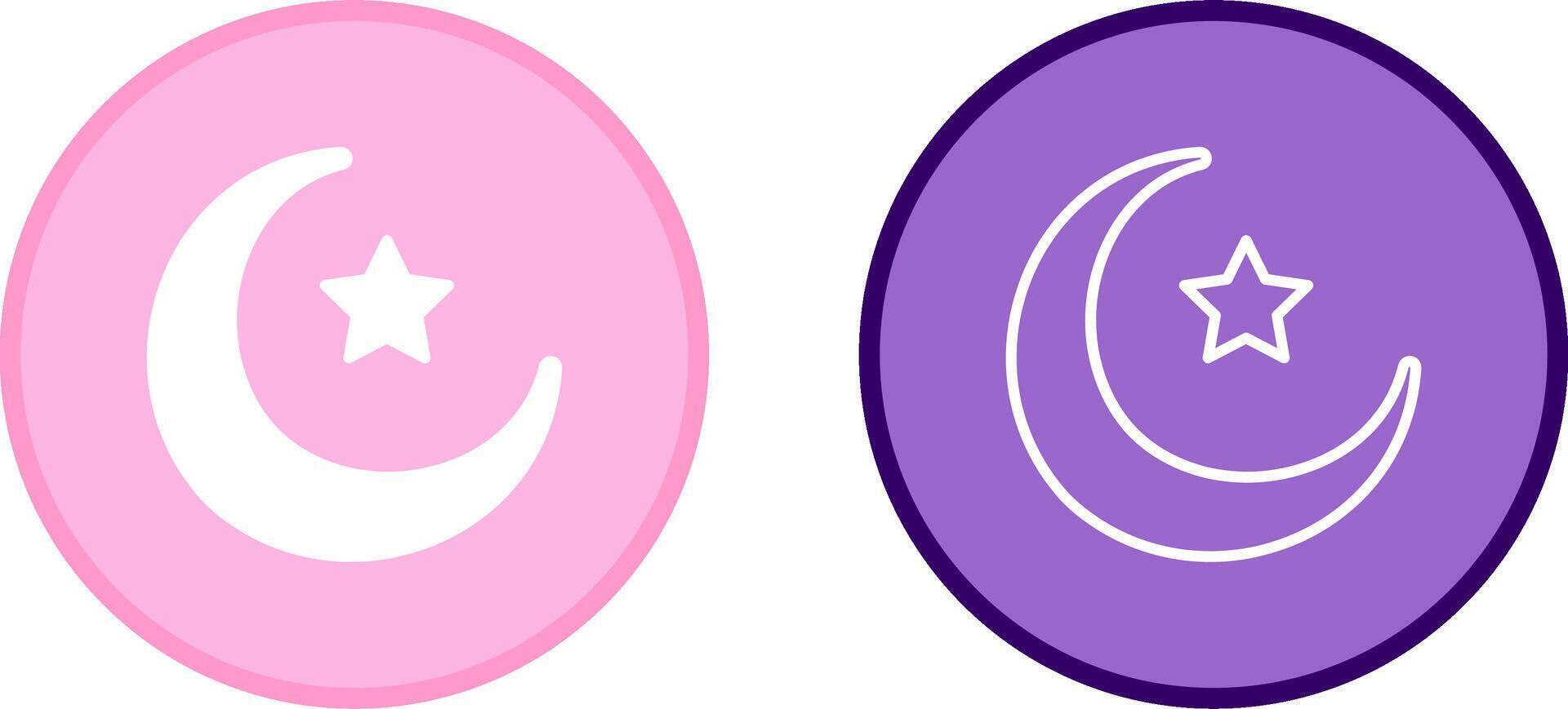 Moon and Star Vector Icon