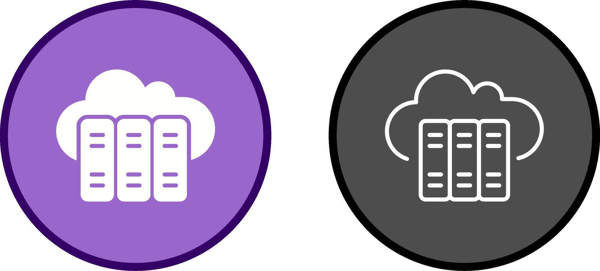 Cloud Library Vector Icon