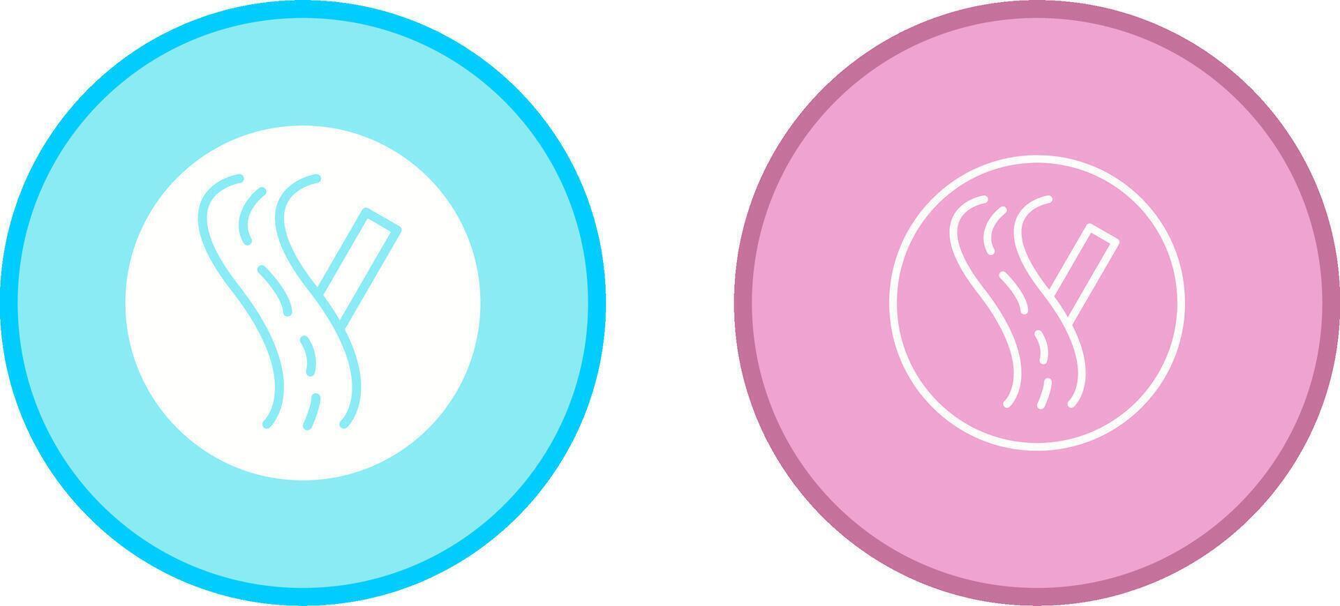 Linked Road Sign Vector Icon