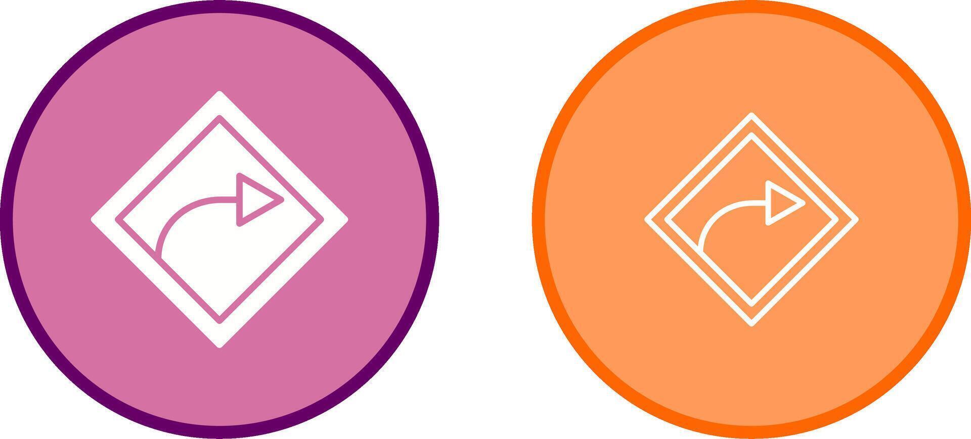 Right Turn Vector Icon