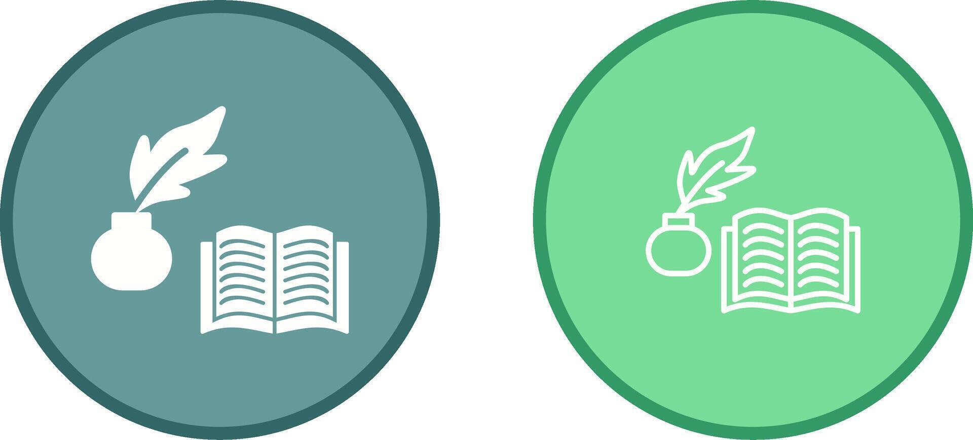 Quill and Book Vector Icon