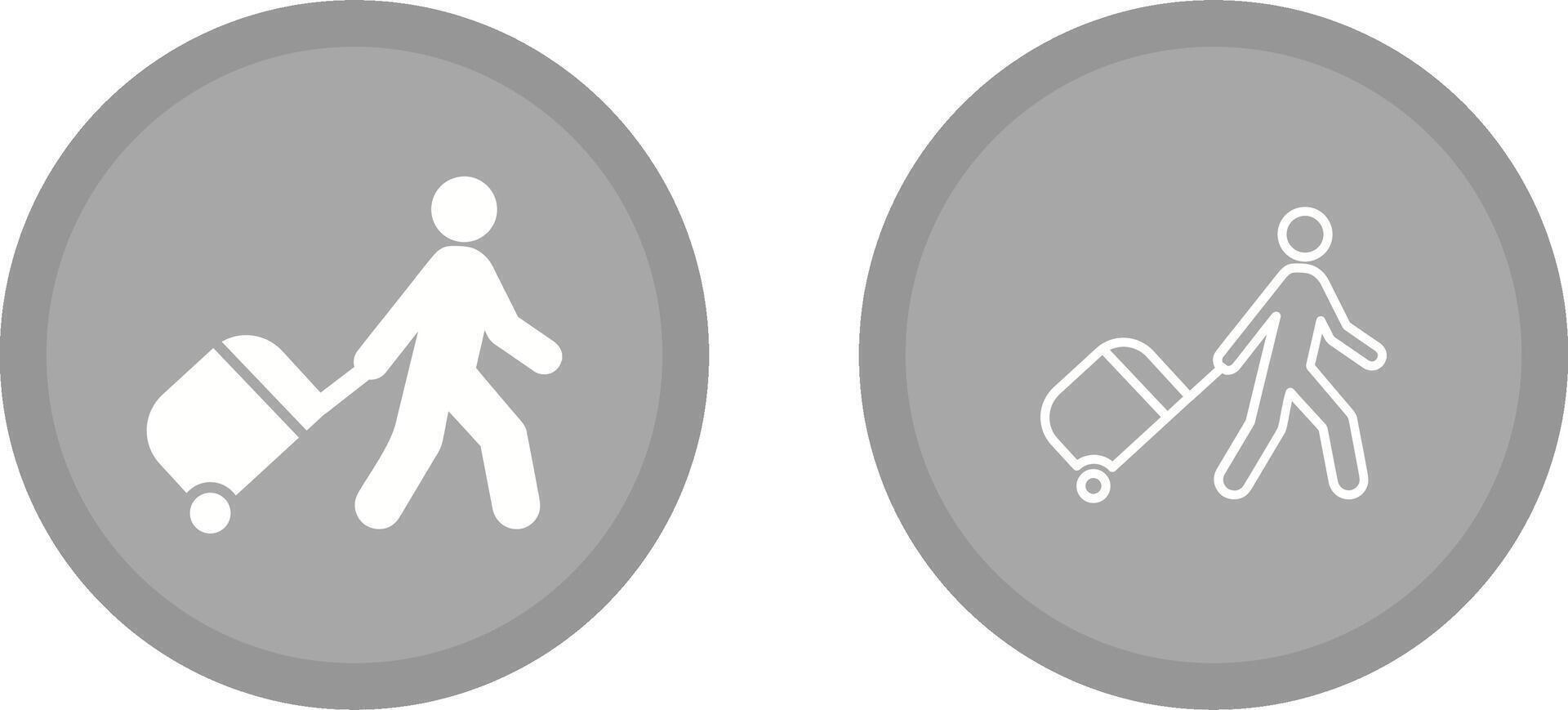 Walking With Luggage Vector Icon