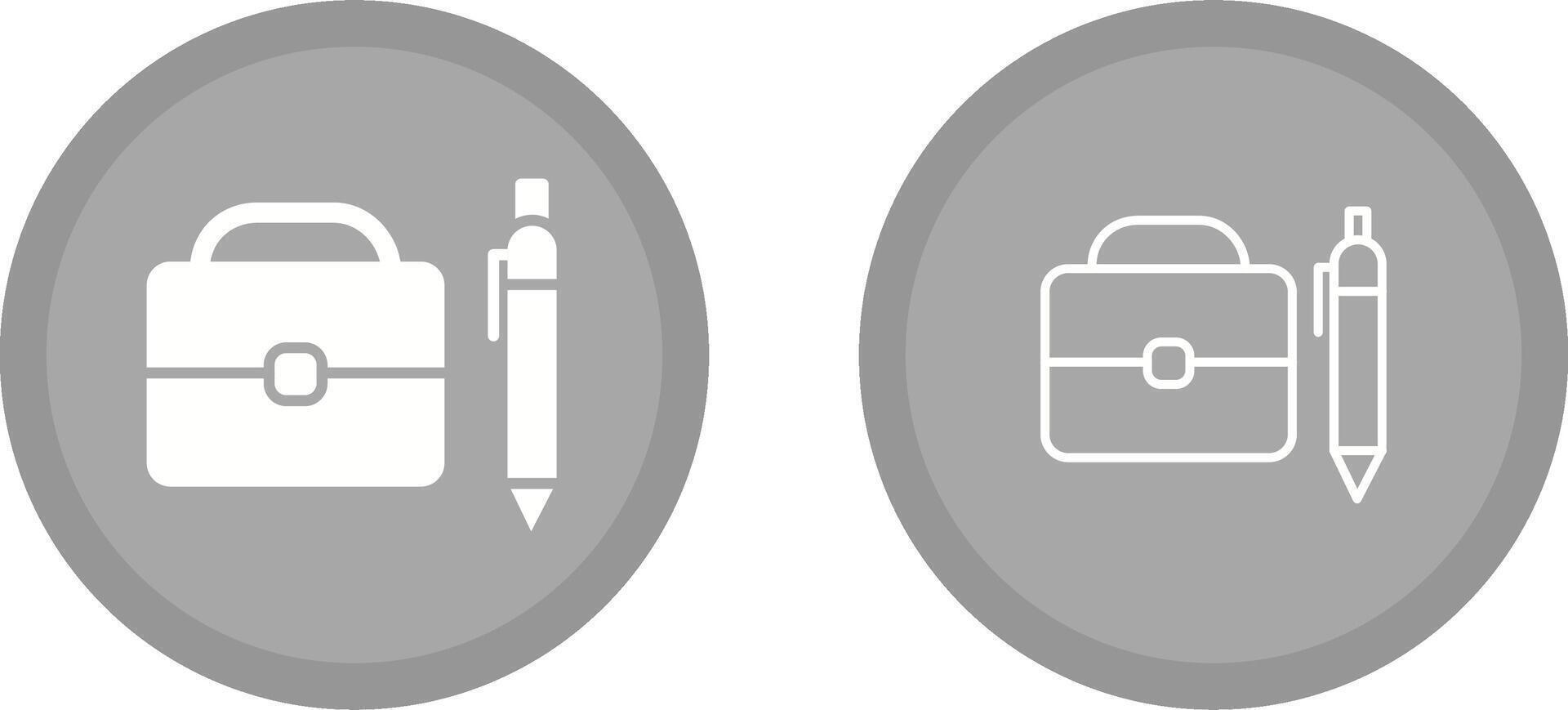 Briefcase and Pen Vector Icon