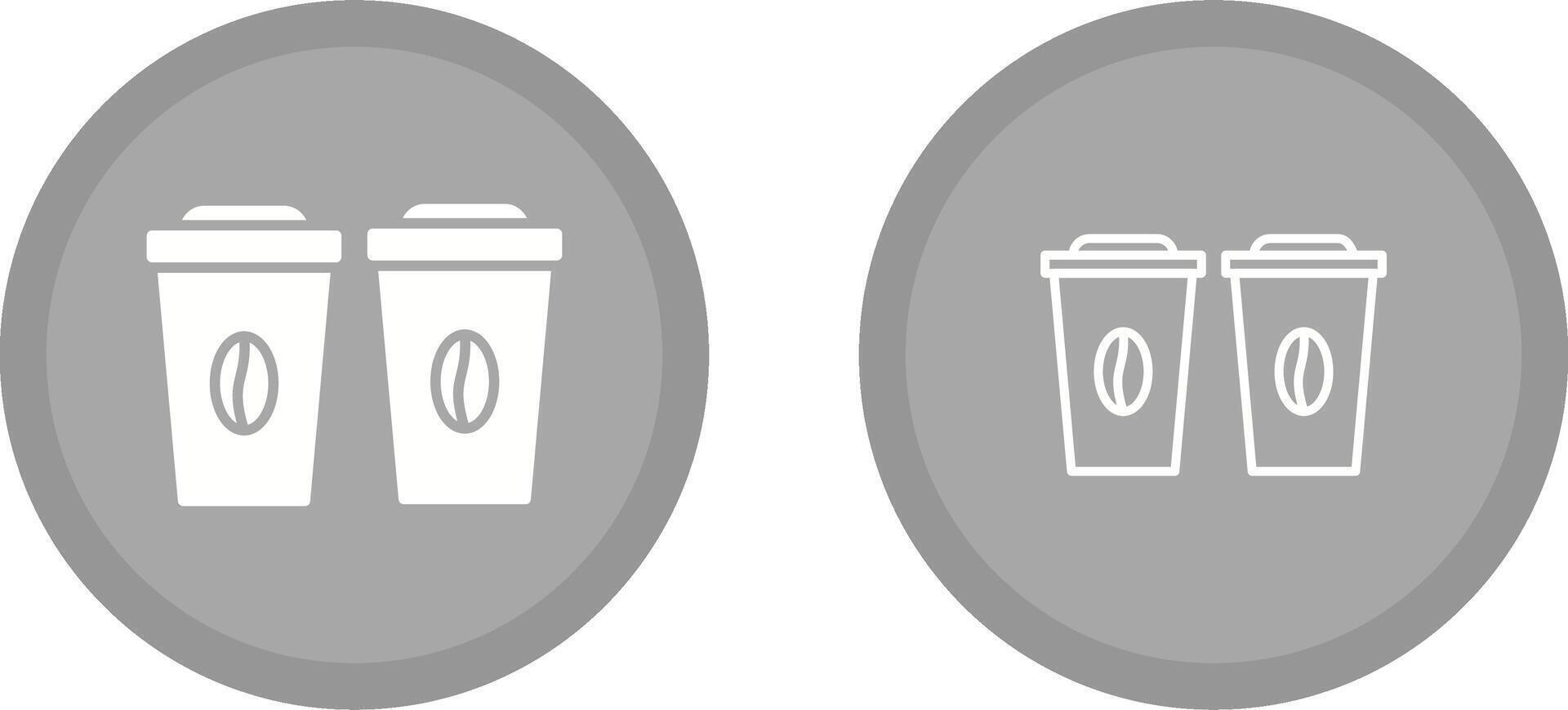 Two Coffees Vector Icon