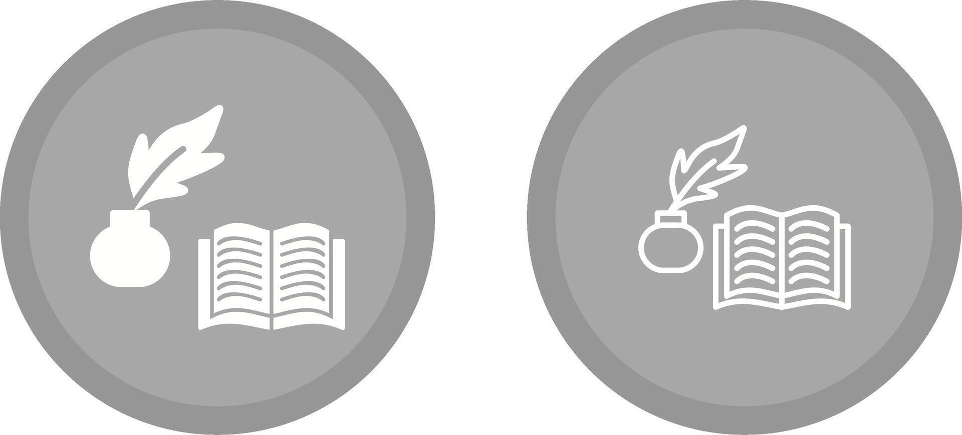 Quill and Book Vector Icon