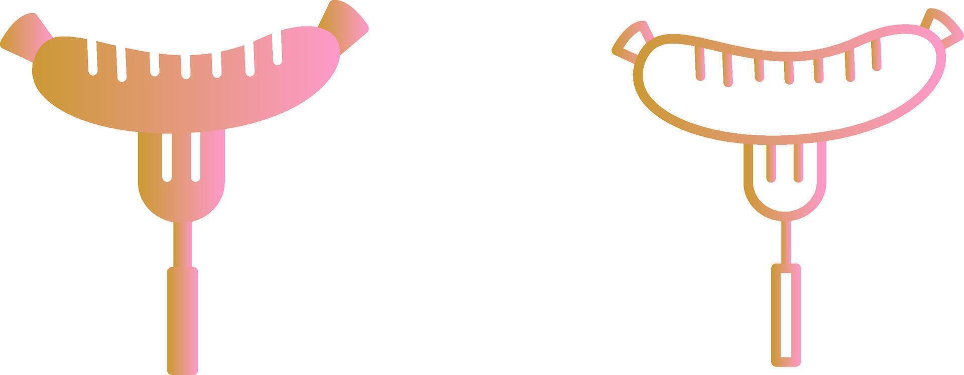 Sausage on Fork Vector Icon