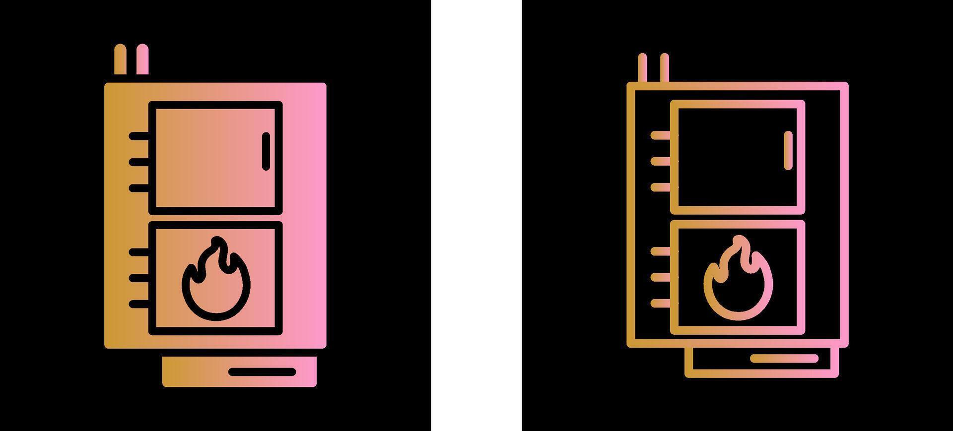icono de vector de caldera de combustible sólido
