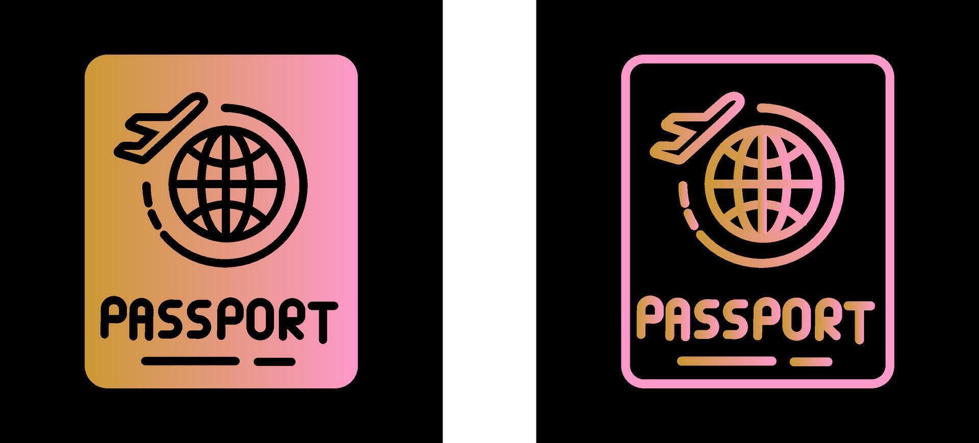 icono de vector de pasaporte