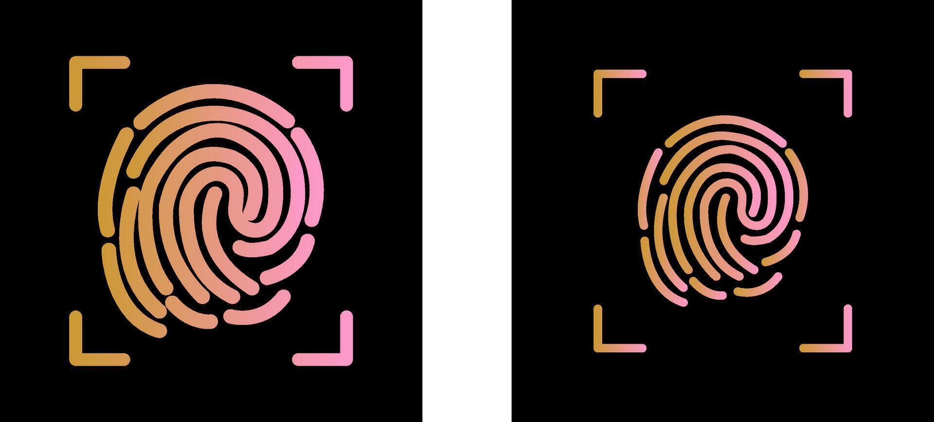 Fingerprint Lock Vector Icon